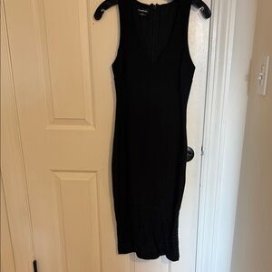 Bebe Black Textured Midi Dress